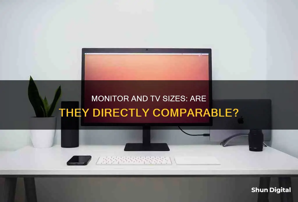 are monitor and tv size the same