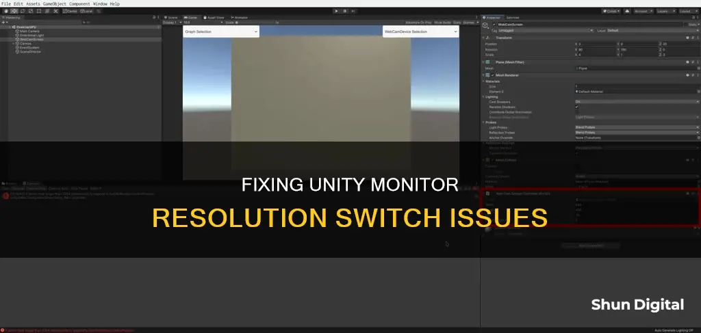 couldn t switch to requested monitor resolution unity