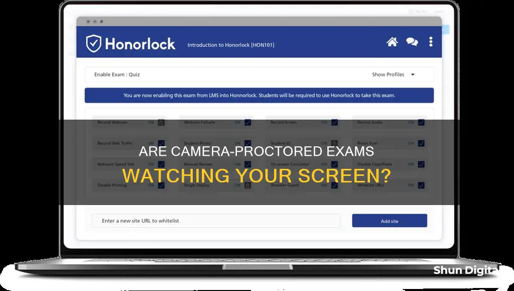 do camera-proctored exams also see your screen