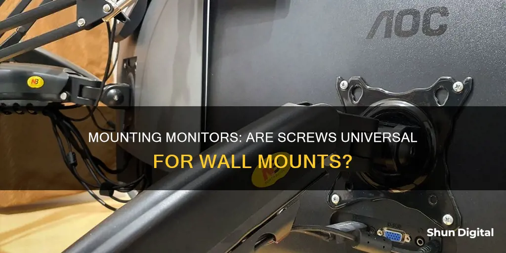 do monitor wall mounts have a standard screew size