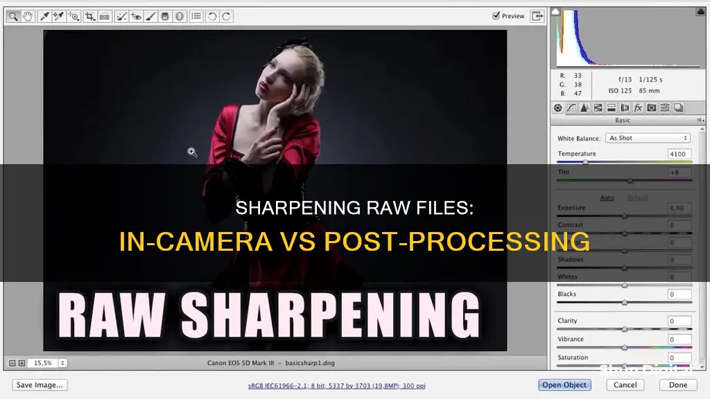 does in camera sharpening affect raw files