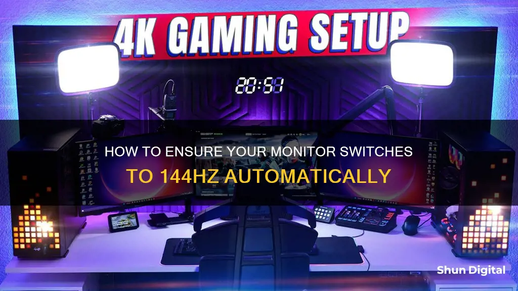 does monitor switch to 144hz automatically