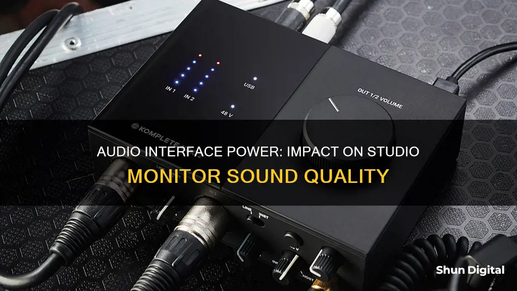 does power in audio interface influence sound of studio monitors