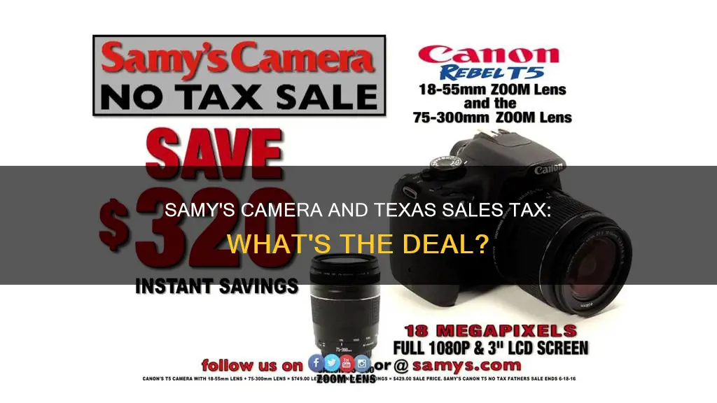 does samys camera charge tx tax