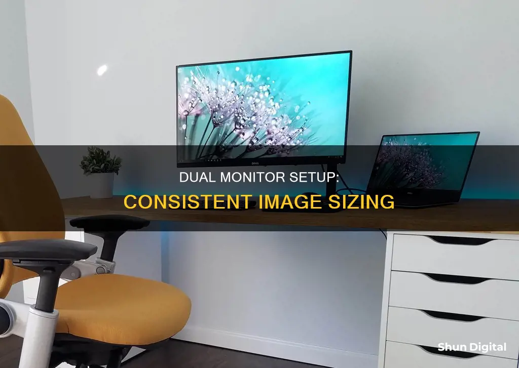 have 2nd monitor keep image sizes the same