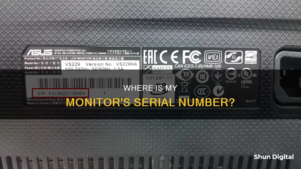 how do i find hte serial number of the monitor