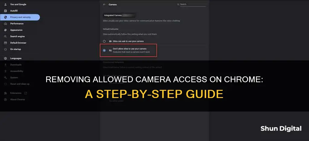 how do I remove allowed camera on chrome