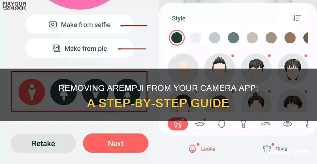 how do I remove arempji from camera app