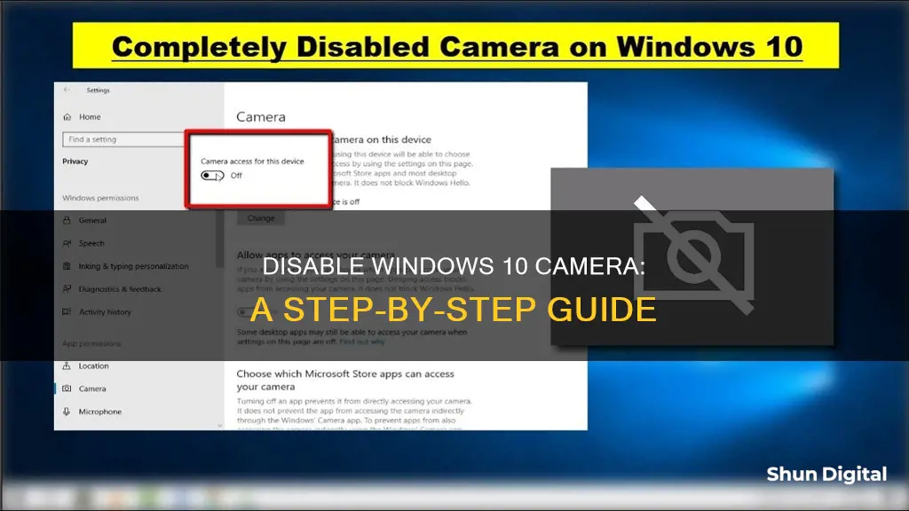 how do I remove camera from windows 10