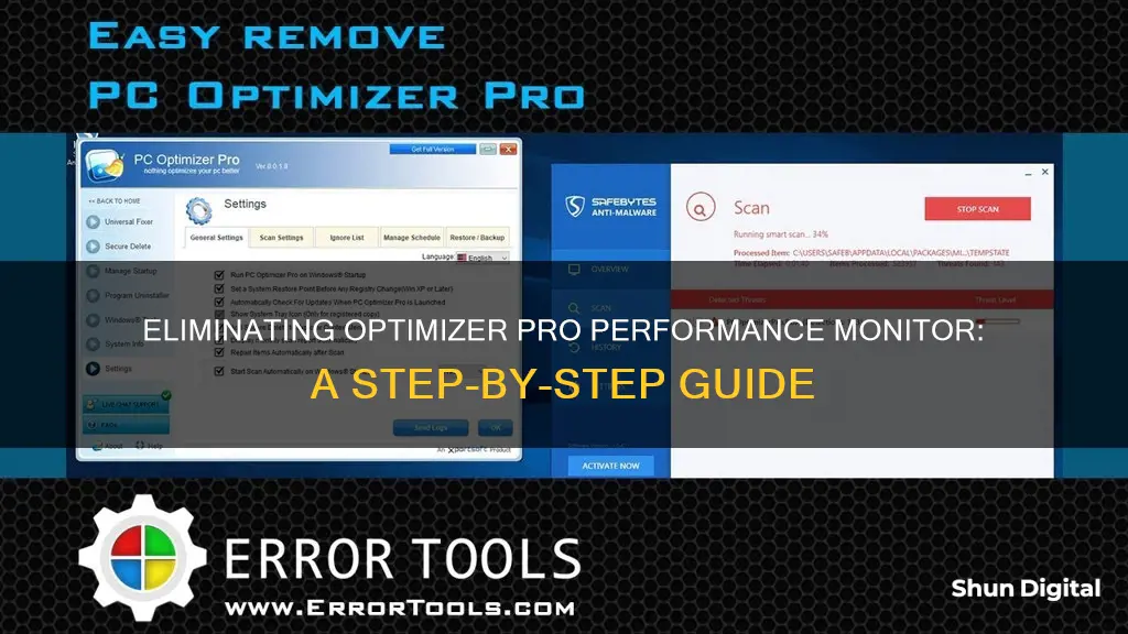 how do i remove optimizer pro performance monitor