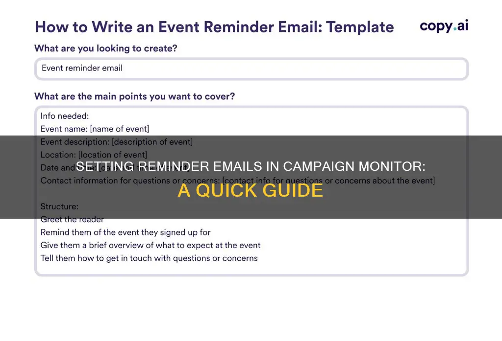 how do i setup a reminder email in campaign monitor