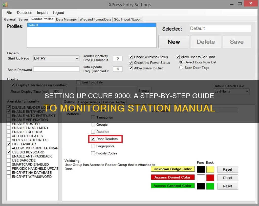 how do i setup my ccure 9000 monitoring station manual