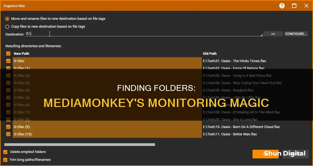 how do i tell mediamonkey which folders to monitor