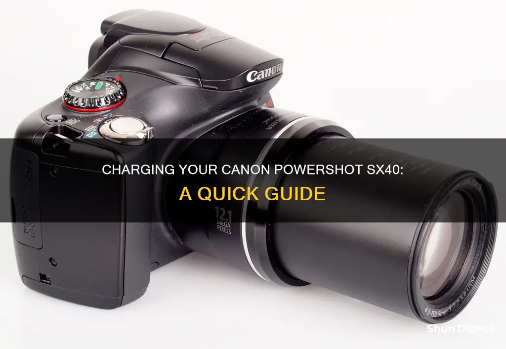 how do you charge a cannon powershot sx40 camera