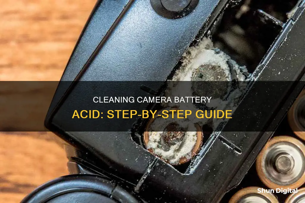 how do you clean battery acid from a camera