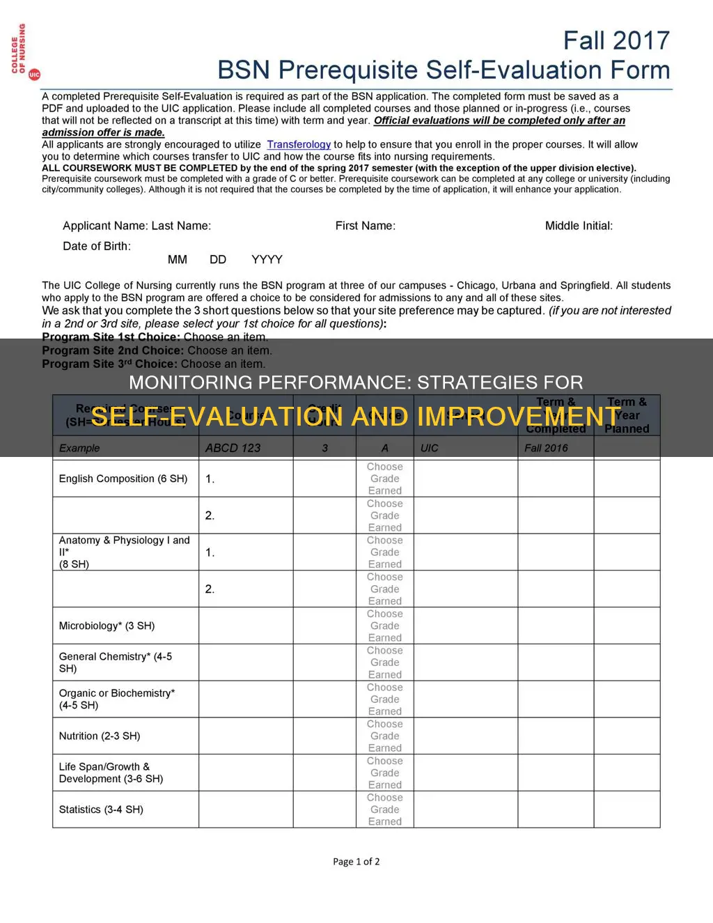 how do you monitor your own performance levels