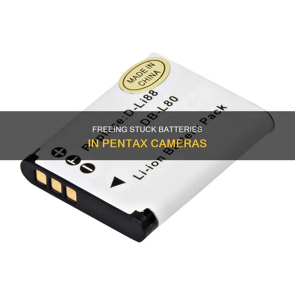 how do you unstuck a battery in pentax camera