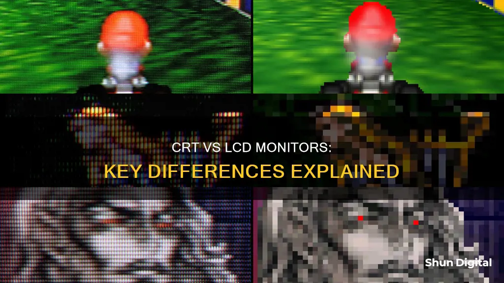 how does a crt monitor differ from lcd monitor