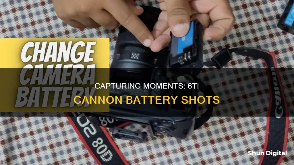 how many shots with the cannon 6ti camera battery