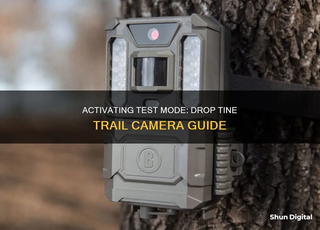 how to activate test mode drop tine trail camera