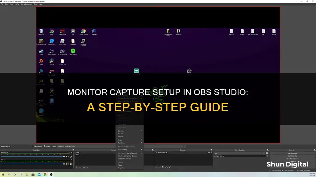 how to add monitor capture to obs studio