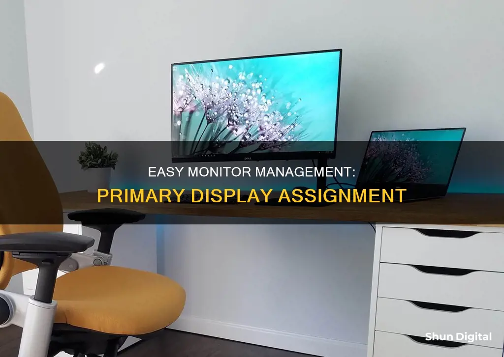 how to assign primary monitor in a multiscreen setup