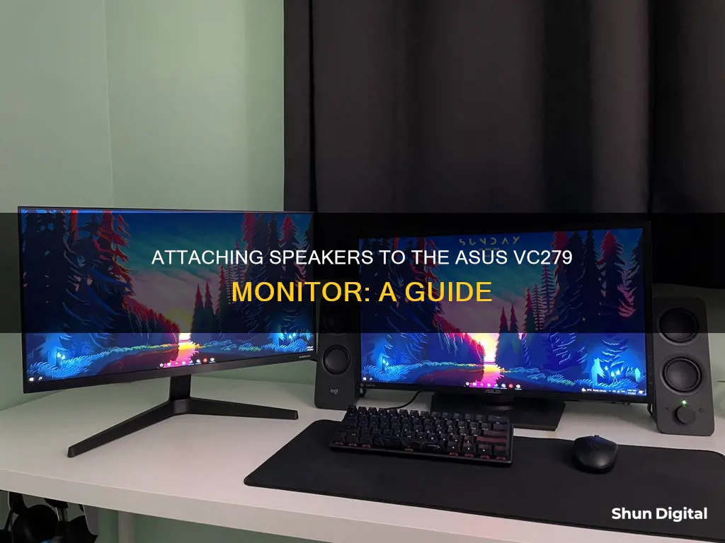 how to attach speakers to asus vc279 monitor