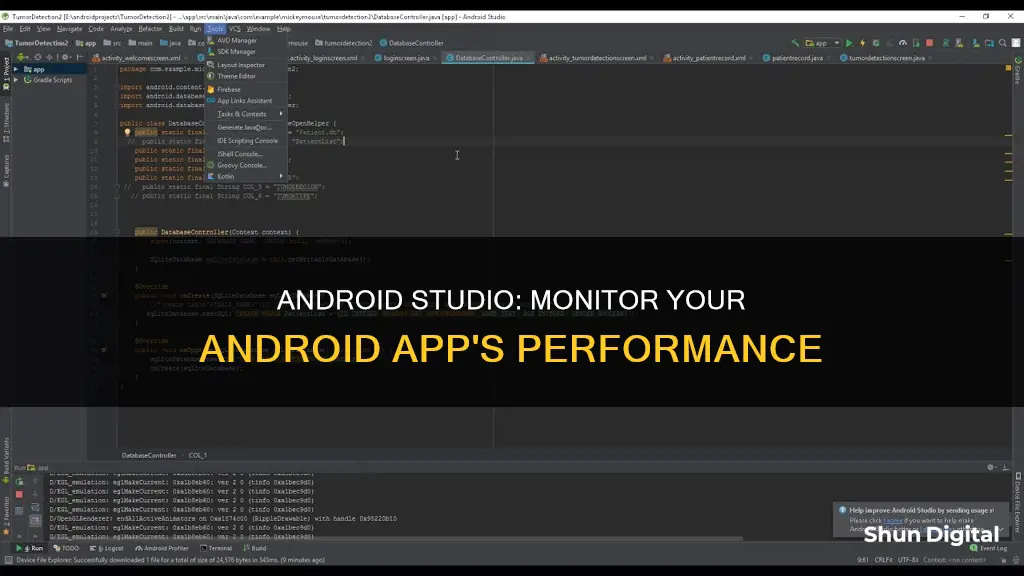 how to bring up android monitor android studio