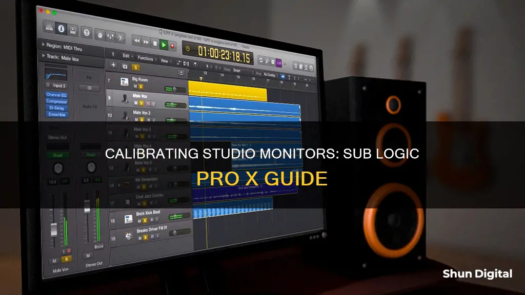 how to calibrate studio monitors and sub logic pro x