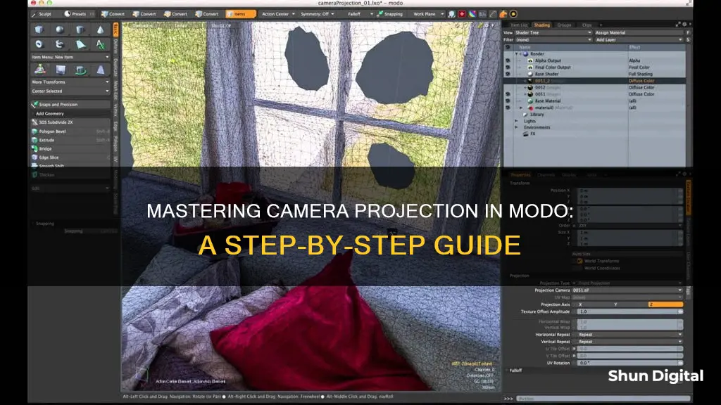 how to camera project in modo