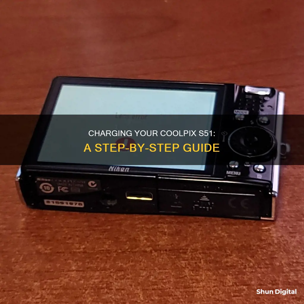 how to charge a coolpix s51 camera