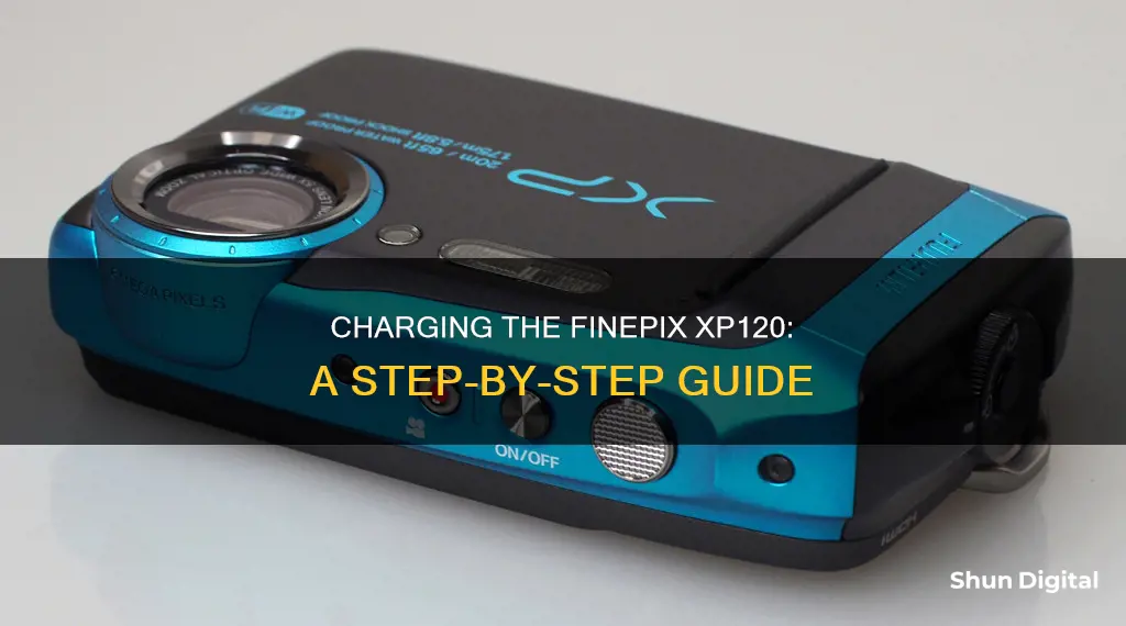 how to charge finepix xp120 camera