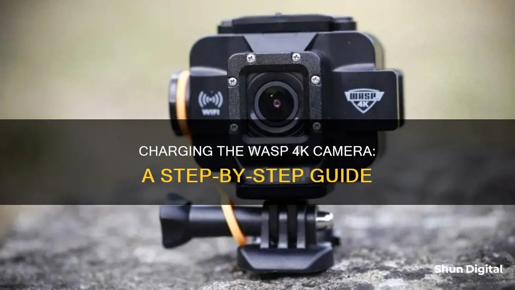 how to charge wasp 4k camera