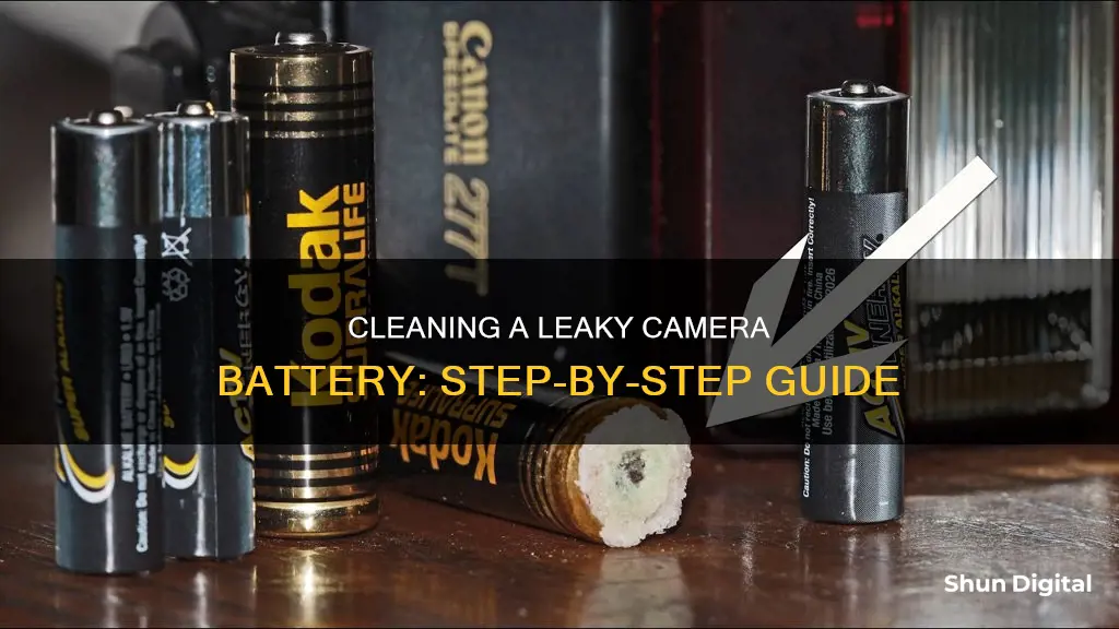 how to clean battery leak in camera