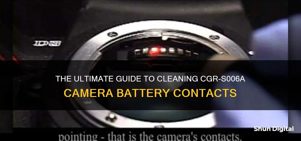 how to clean contacts on cgr-s006a camera battery