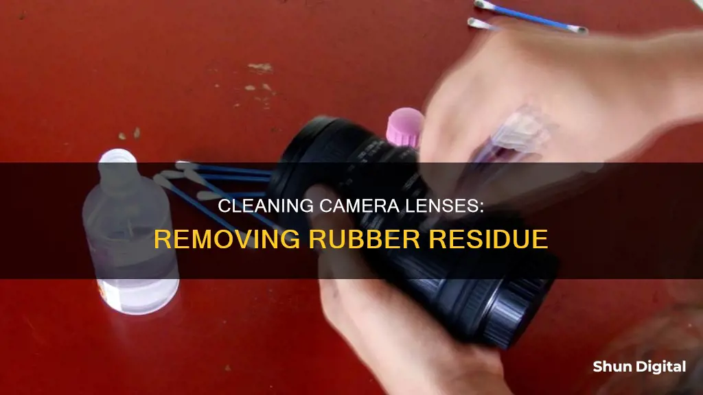 how to clean disintegrating rubber on camera lense