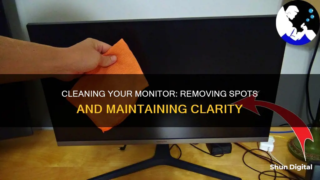 how to clean off spots on a monitor