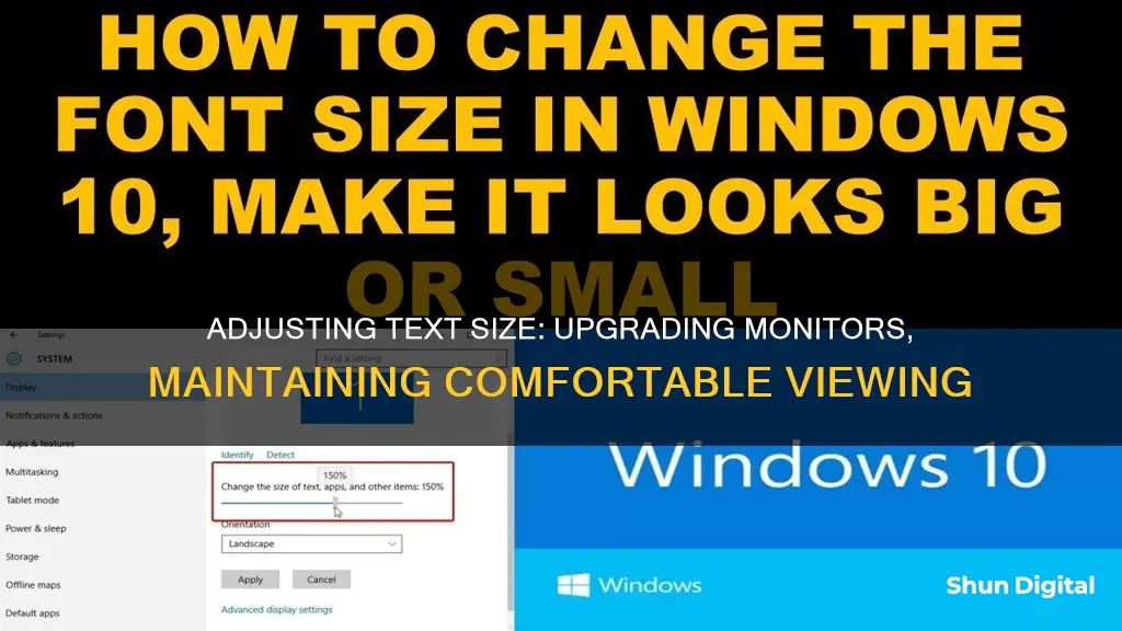 how to correct text size in applications after upgrading monitor