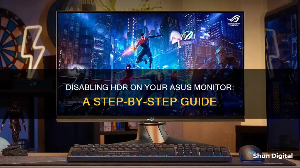 how to disable hdr on asus monitor