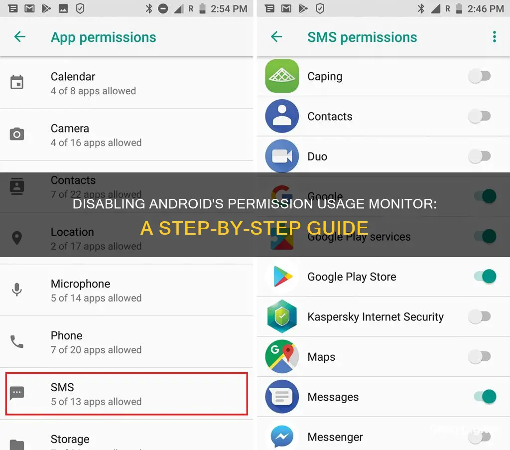 how to disable permission usage monitor on android