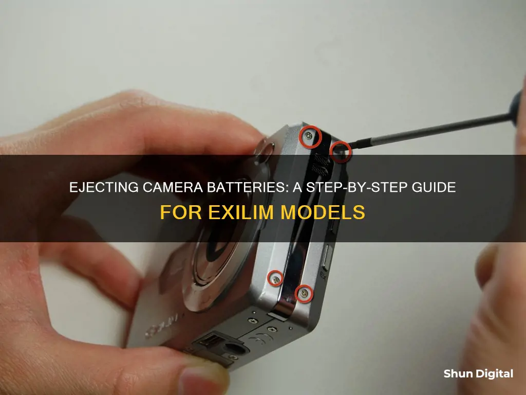 how to eject the battery in an exiln camera