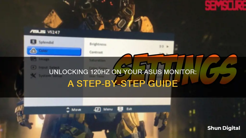 how to enable 120hz on asus monitor