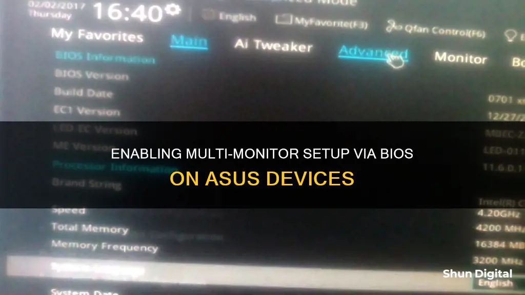 how to enable multi monitor in bios asus