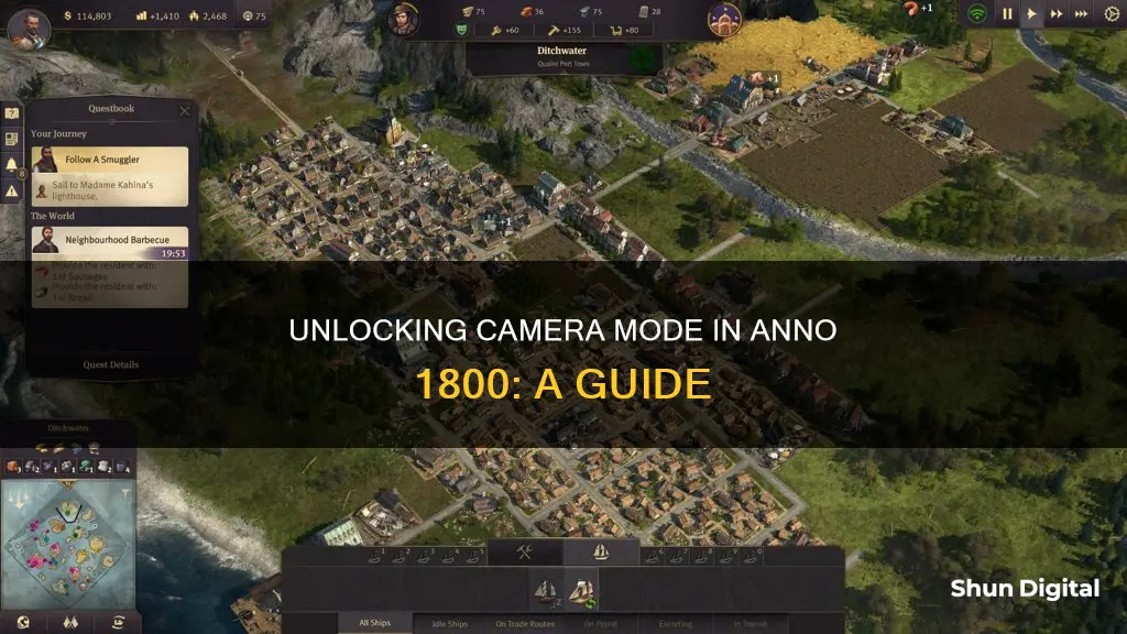 how to enter in camera mode in anno 1800