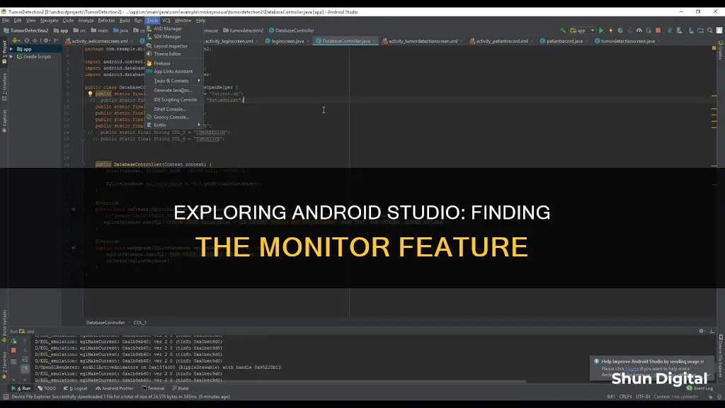 how to find android monitor in android studio