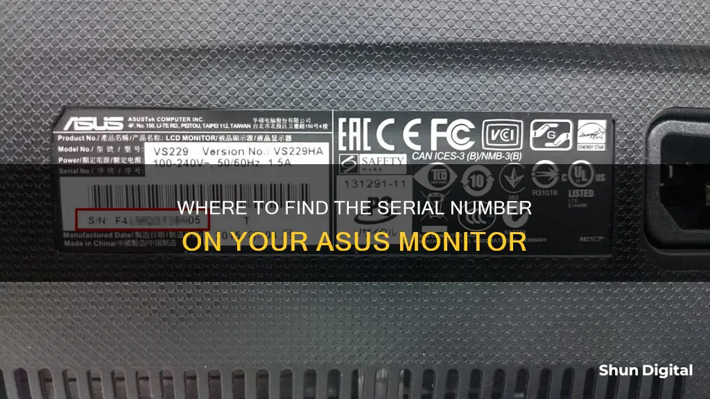 how to find asus monitor serial number