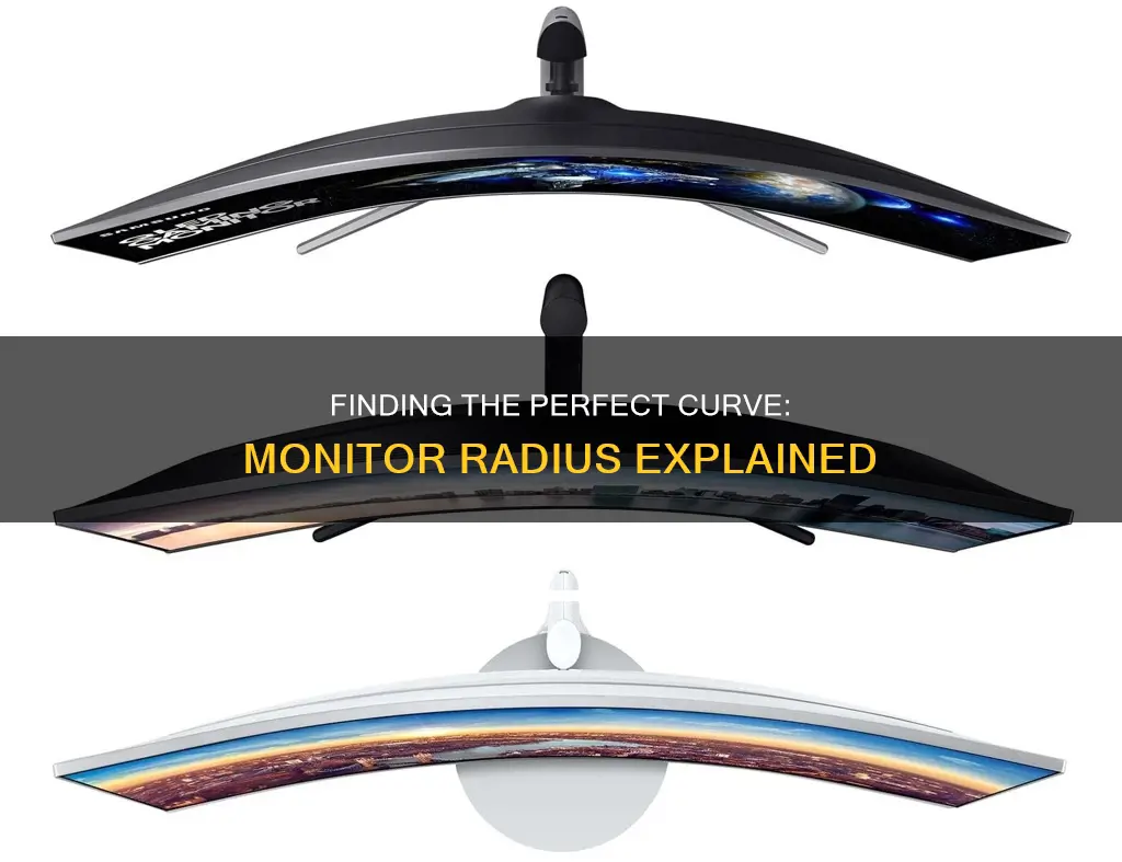 how to find curve radius of monitor