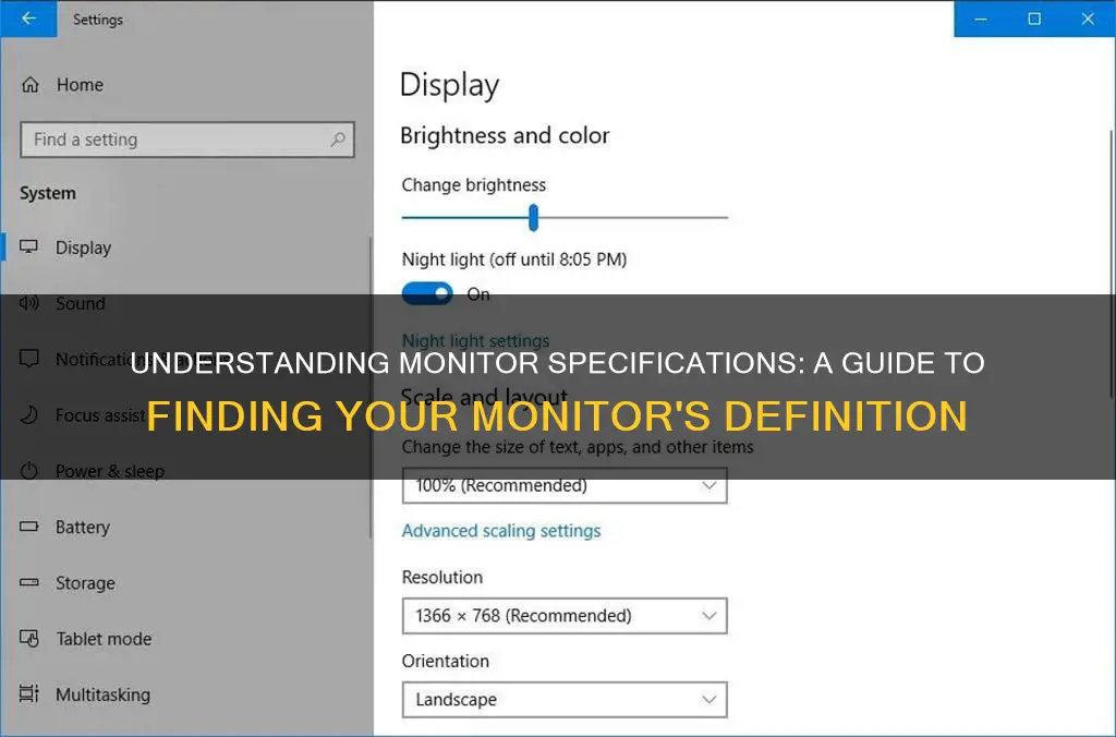 how to find definition of my monitor