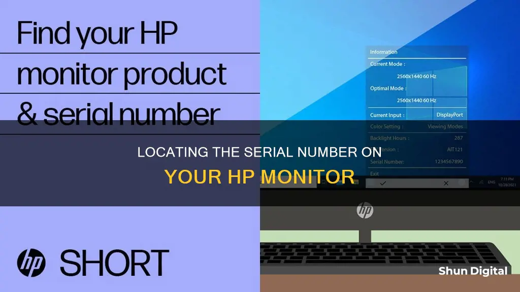 how to find hp monitor serial number