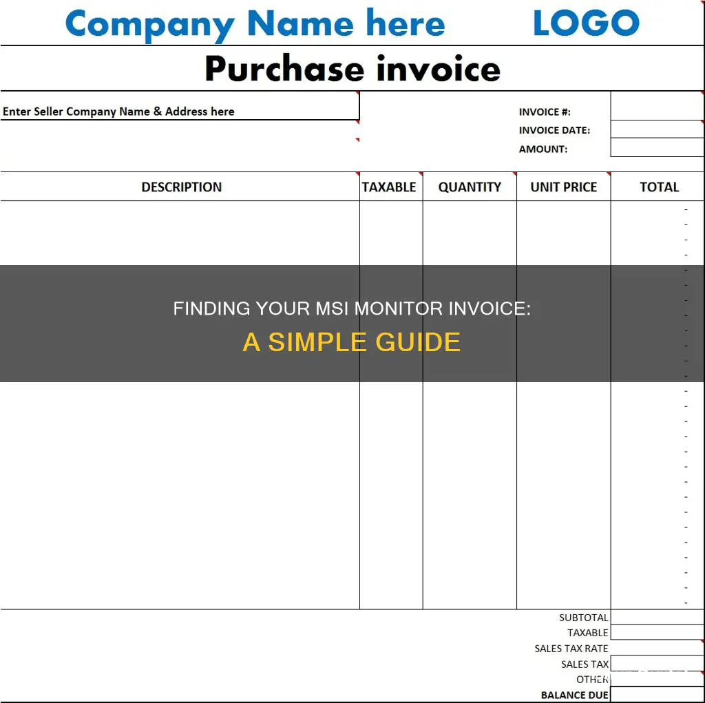 how to find invoice for msi monitor regristration